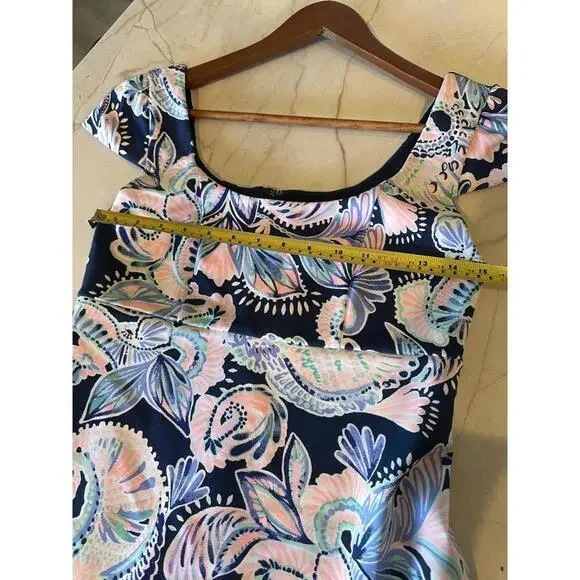 Lilly Pulitzer Laurent Dress High Tide Navy Holy Flockamolie Women’s size 2 - Picture 9 of 13